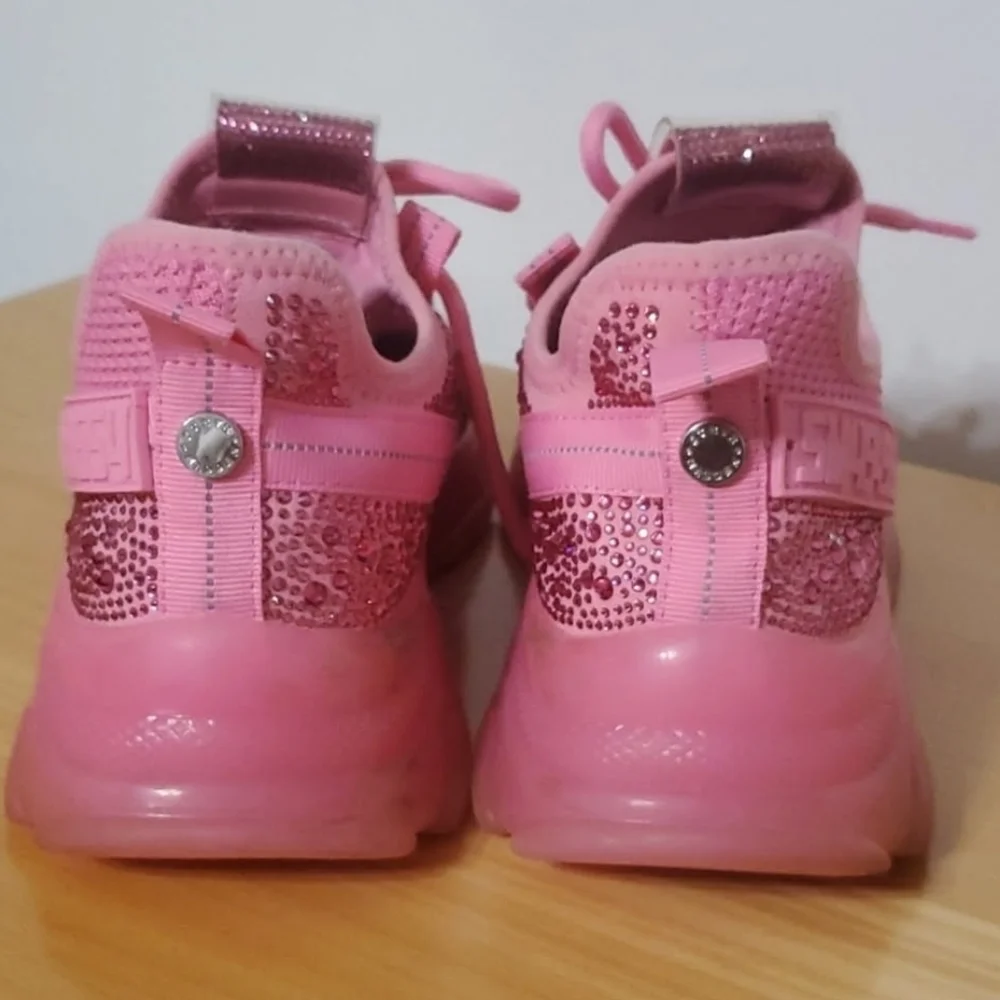 Steve Madden Maxima SM NY90 Pink Stone Sneakers Size 8 - Picture 6 of 13